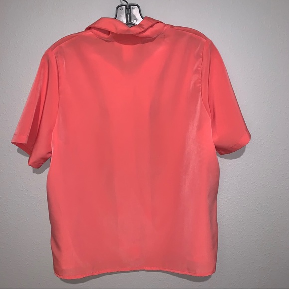 Roman’s Peach Color 14 W Polyester Button Down Blouse - Picture 7 of 9
